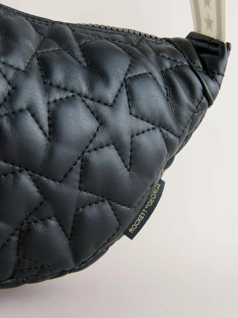 Rockett St George Black Quilted Cross-Body Bag with Star Strap Best