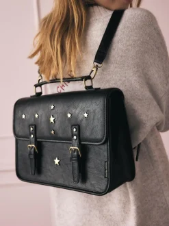 Rockett St George Black Satchel Multi Way Bag Clearance