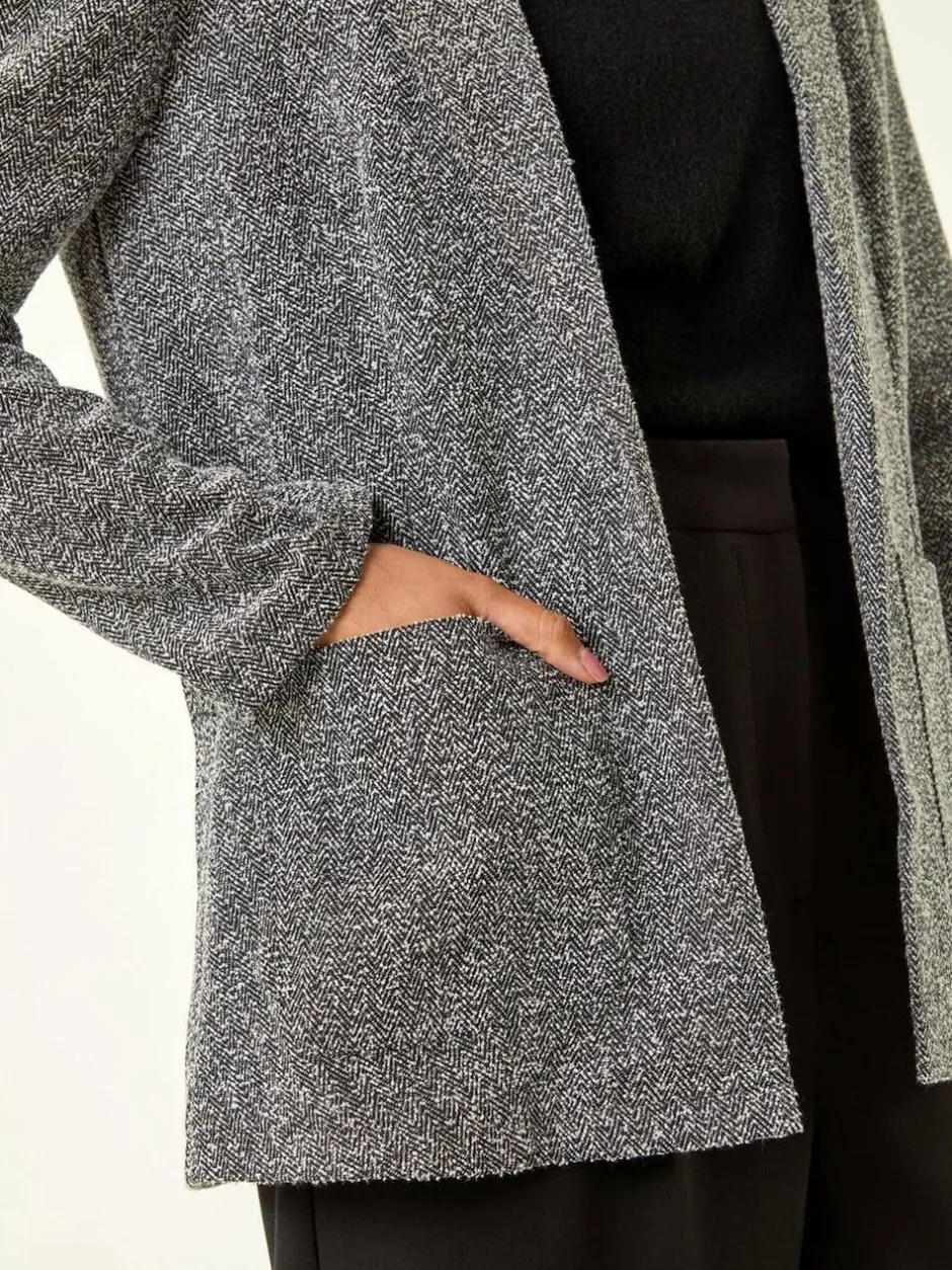 Roman Black Petite Herringbone Pocket Blazer Online