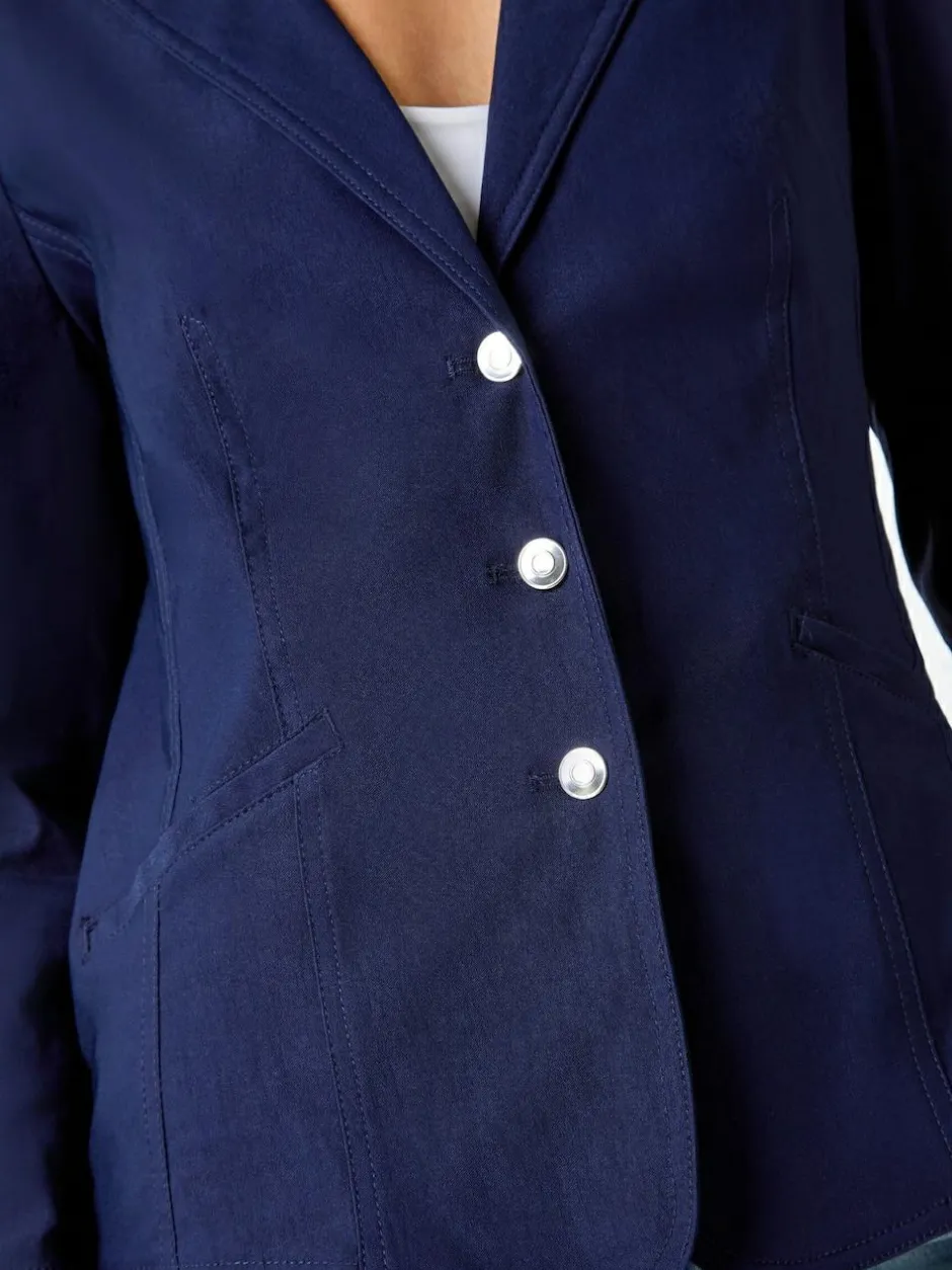 Roman Stretch Button Detail Blazer Blue Discount