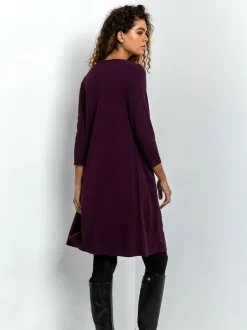 Roman Purple A-Line Pocket Detail Swing Dress Outlet