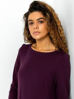 Roman Purple A-Line Pocket Detail Swing Dress Outlet