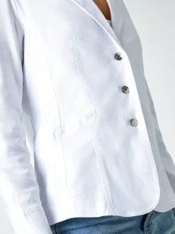 Roman Stretch Button Detail Blazer White New