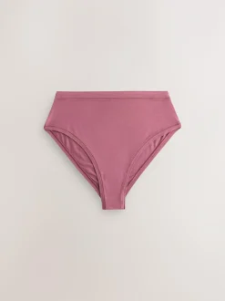 Next High Waist High Leg Ultimate Comfort Cotton Knickers 3 Pack Rose Pink Discount