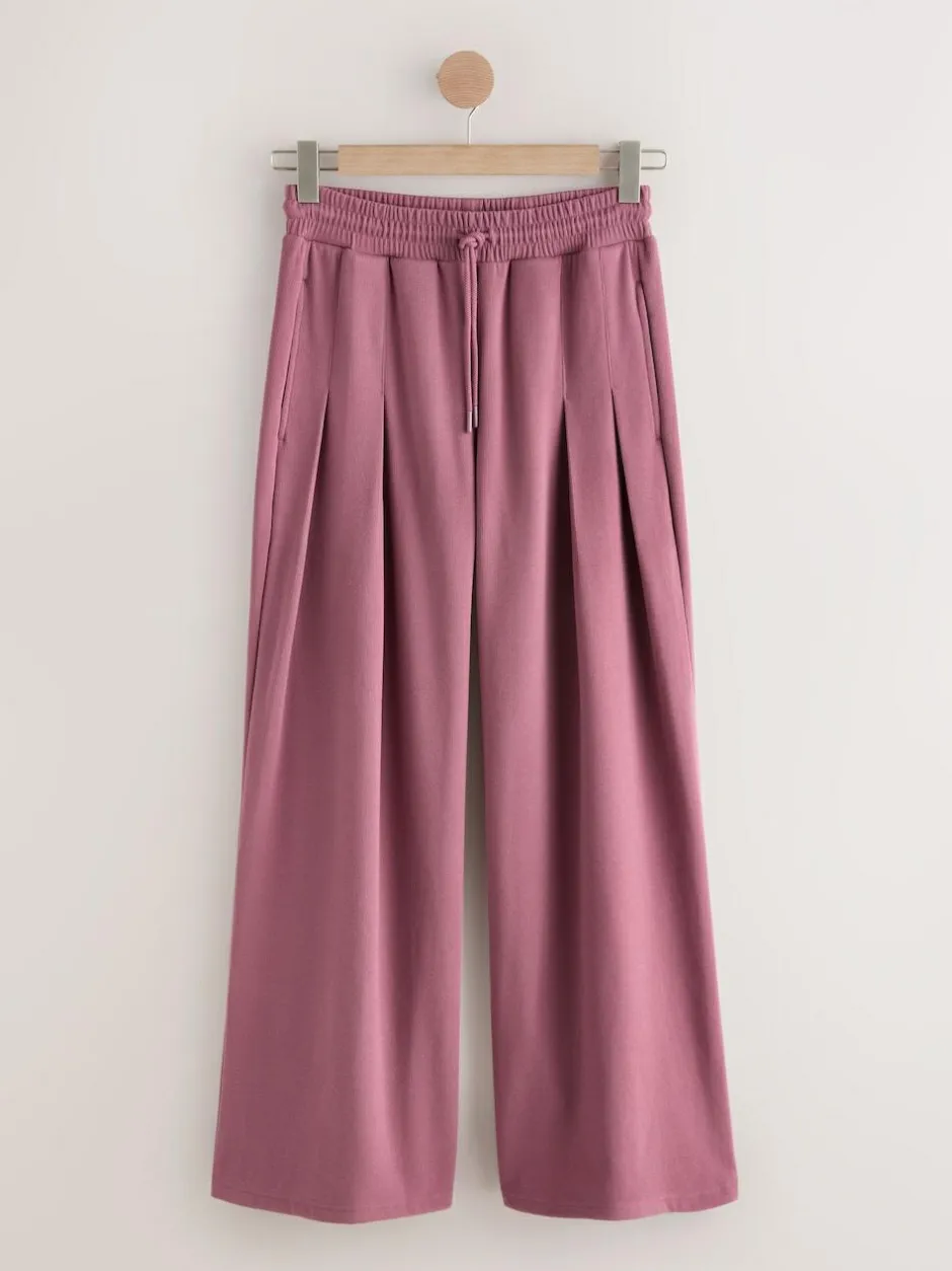 Next N.Premium Wide Leg Joggers Rose Pink Sale