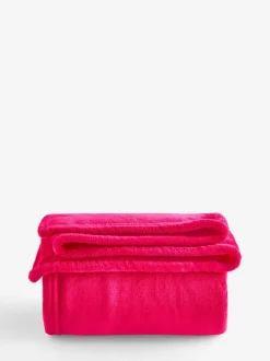 Next Rose Pink Plush Fleece Throw Discount