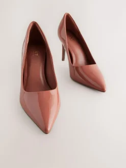 Next Point Toe Mid Heel Court Shoes Rose Pink