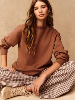 Next Rose Pink Relaxed Fit Essentials Longline Sweatshirt with Pockets Best