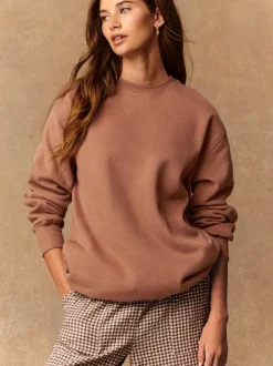 Next Rose Pink Relaxed Fit Essentials Longline Sweatshirt with Pockets Best