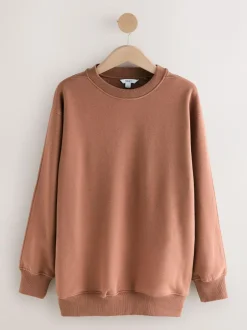 Next Rose Pink Relaxed Fit Essentials Longline Sweatshirt with Pockets Best