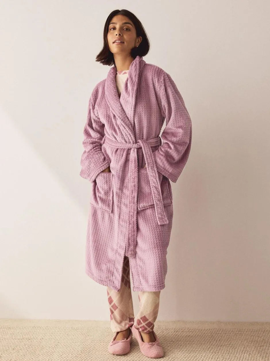 Next Waffle Cosy Robe Rose Pink Hot
