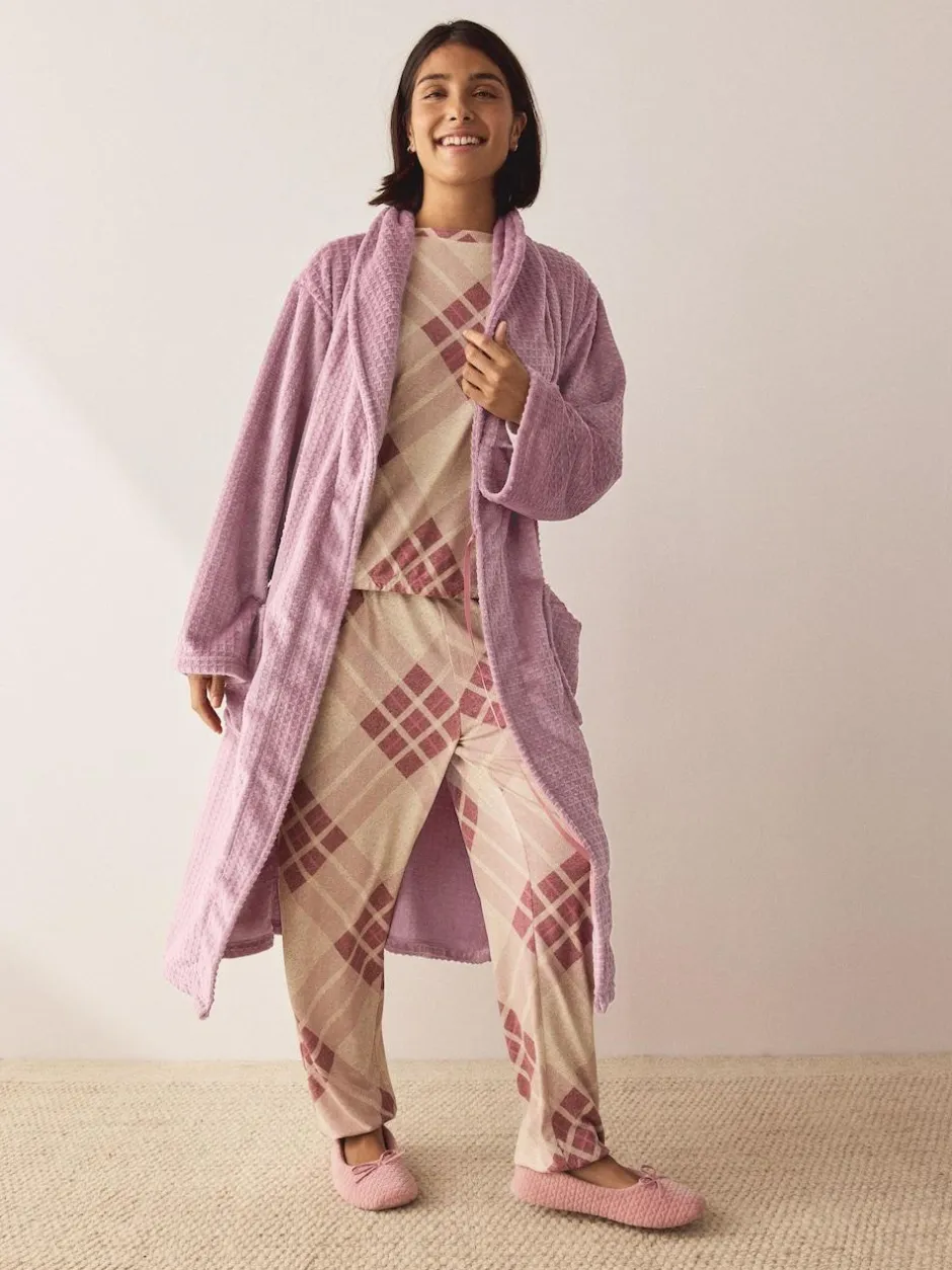 Next Waffle Cosy Robe Rose Pink Hot