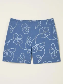Fat Face Rosie Chambray Blue Printed Shorts Discount