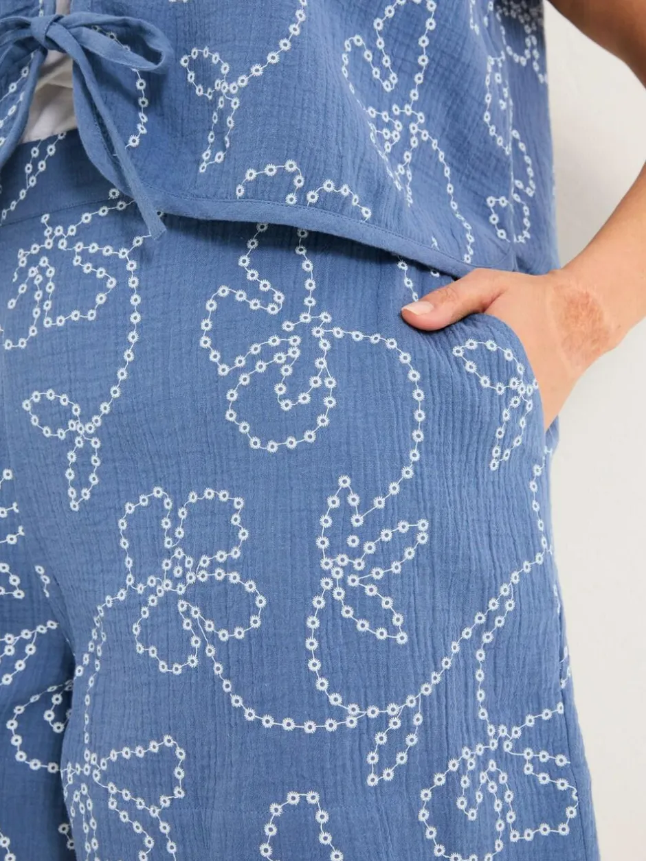 Fat Face Rosie Chambray Blue Printed Shorts Discount