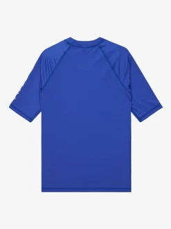 Roxy Girls Wholehearted Short Sleeve Logo Rash Vest Blue Hot
