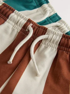 Next Rust Brown and Teal Crew Neck Sweatshirt and Shorts 2 Pack Set (3mths-7yrs) Outlet