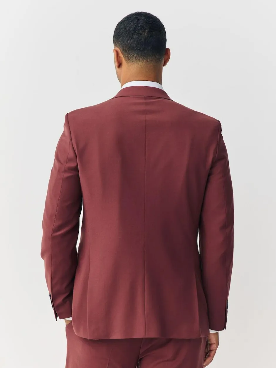 Next Slim Fit Slim Fit Motion Flex Wool Blend Suit Jacket Rust Brown Online
