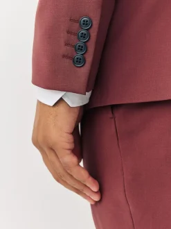 Next Slim Fit Slim Fit Motion Flex Wool Blend Suit Jacket Rust Brown Online