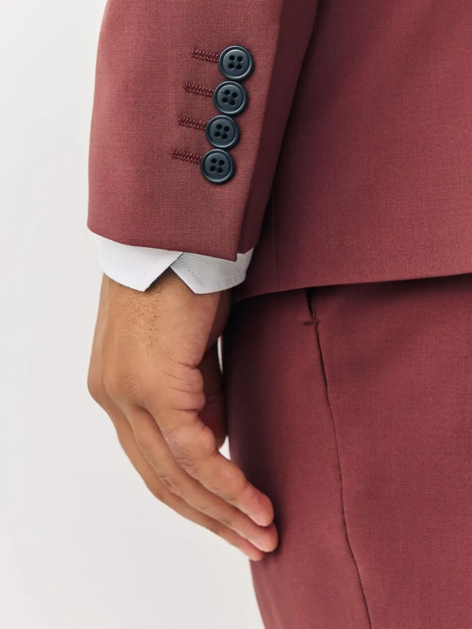 Next Slim Fit Slim Fit Motion Flex Wool Blend Suit Jacket Rust Brown Online