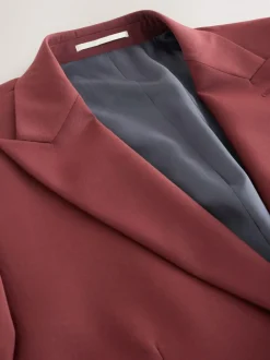 Next Slim Fit Slim Fit Motion Flex Wool Blend Suit Jacket Rust Brown Online