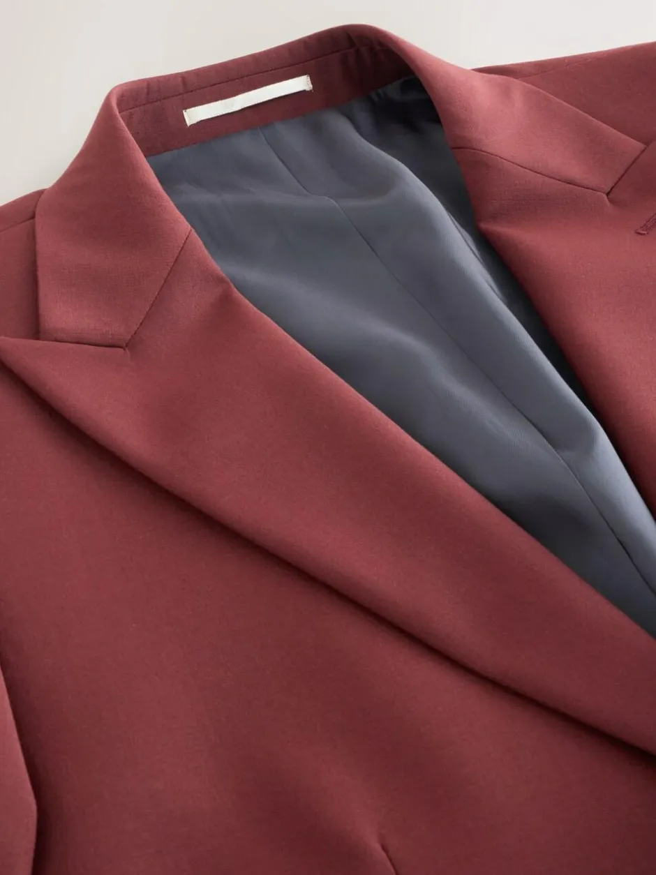 Next Slim Fit Slim Fit Motion Flex Wool Blend Suit Jacket Rust Brown Online
