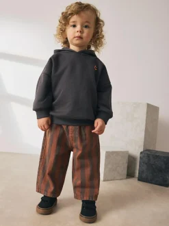 Next Rust Brown Stripe Printed Pull On Wide Trousers (3mths-7yrs) Sale