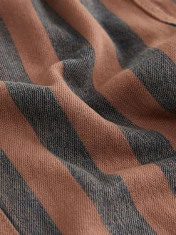 Next Rust Brown Stripe Printed Pull On Wide Trousers (3mths-7yrs) Sale