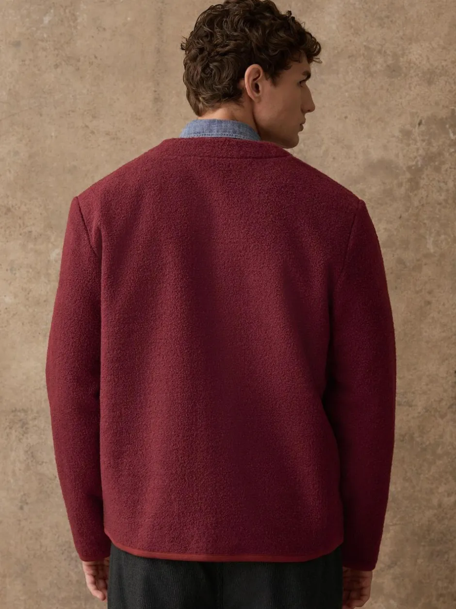 Next Wool Look Fleece Cardigan Rust Brown Best