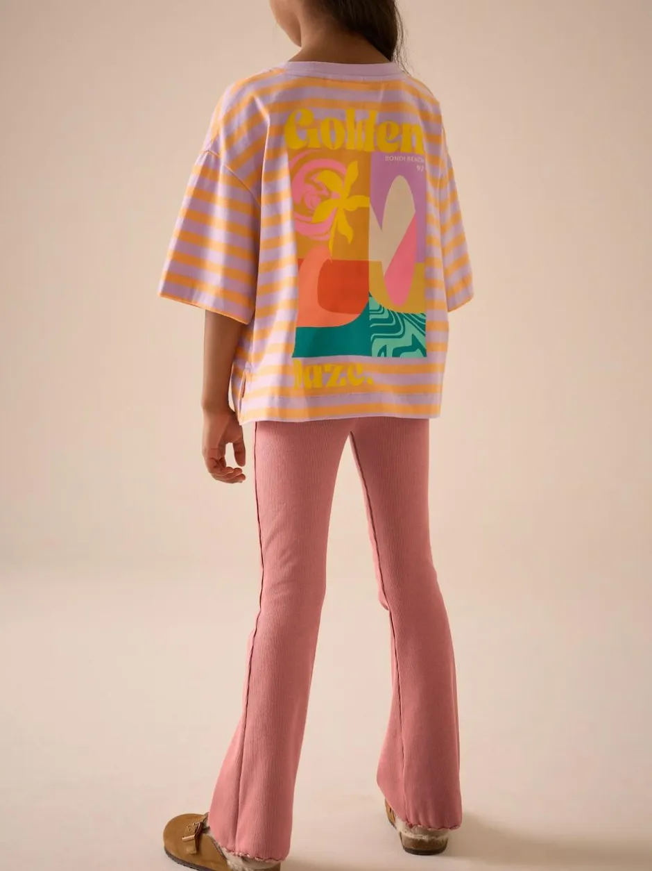 Next Rust Pink 1 Pack Rib Flare Leggings (3-16yrs) Sale