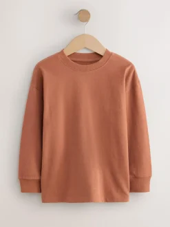 Next Rust Red Regular Fit Long Sleeve Cosy T-Shirt (3-16yrs) Online