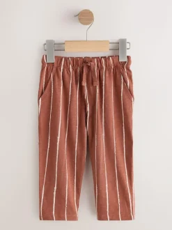 Next Stripe Joggers 3 Pack (3mths-7yrs) Rust Stripe Tan Brown And Grey Outlet