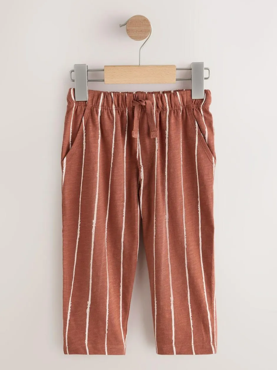 Next Stripe Joggers 3 Pack (3mths-7yrs) Rust Stripe Tan Brown And Grey Outlet