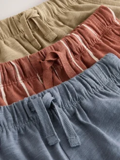Next Stripe Joggers 3 Pack (3mths-7yrs) Rust Stripe Tan Brown And Grey Outlet