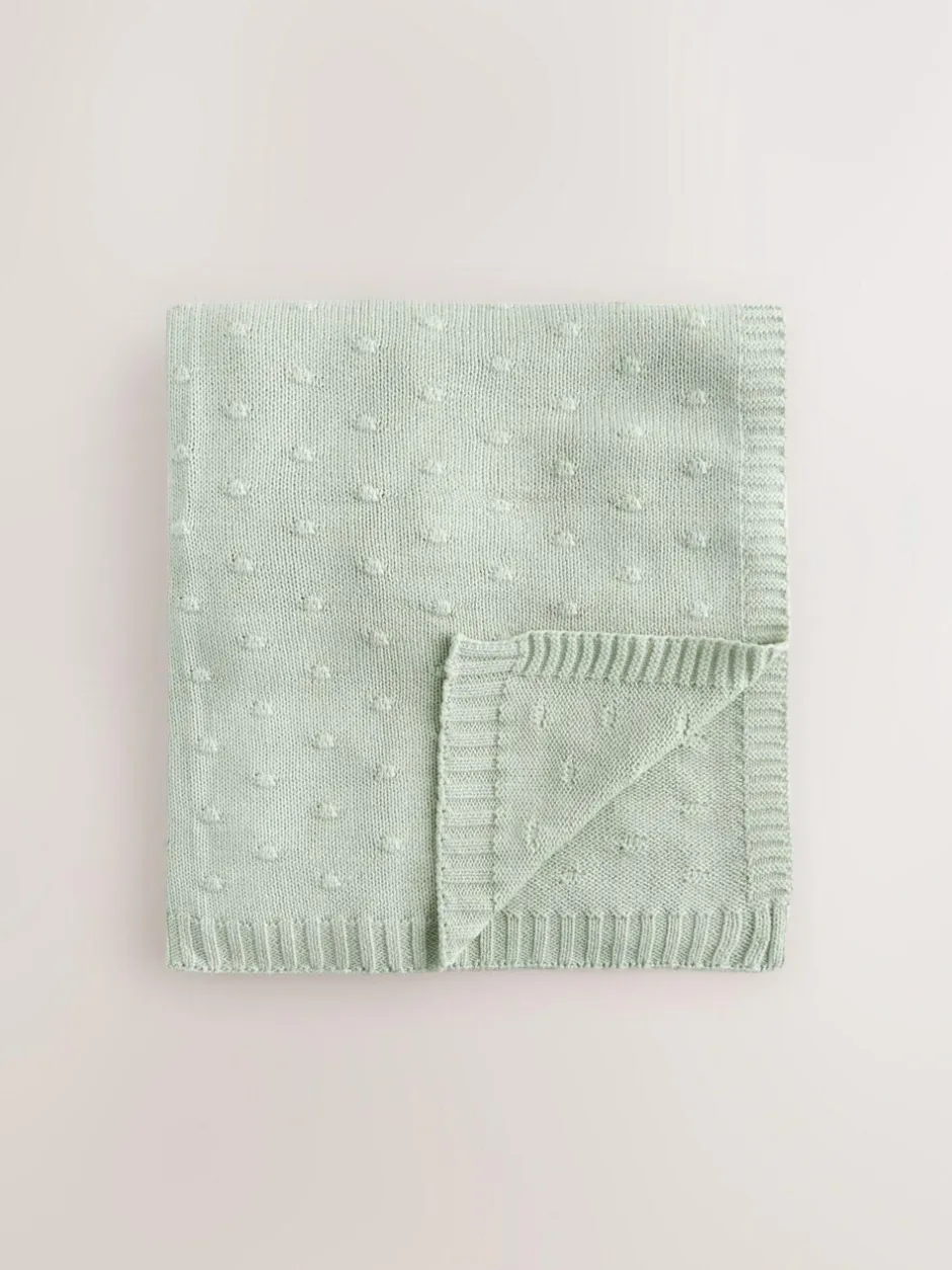 Next Baby Bobble Blanket Sage Green New