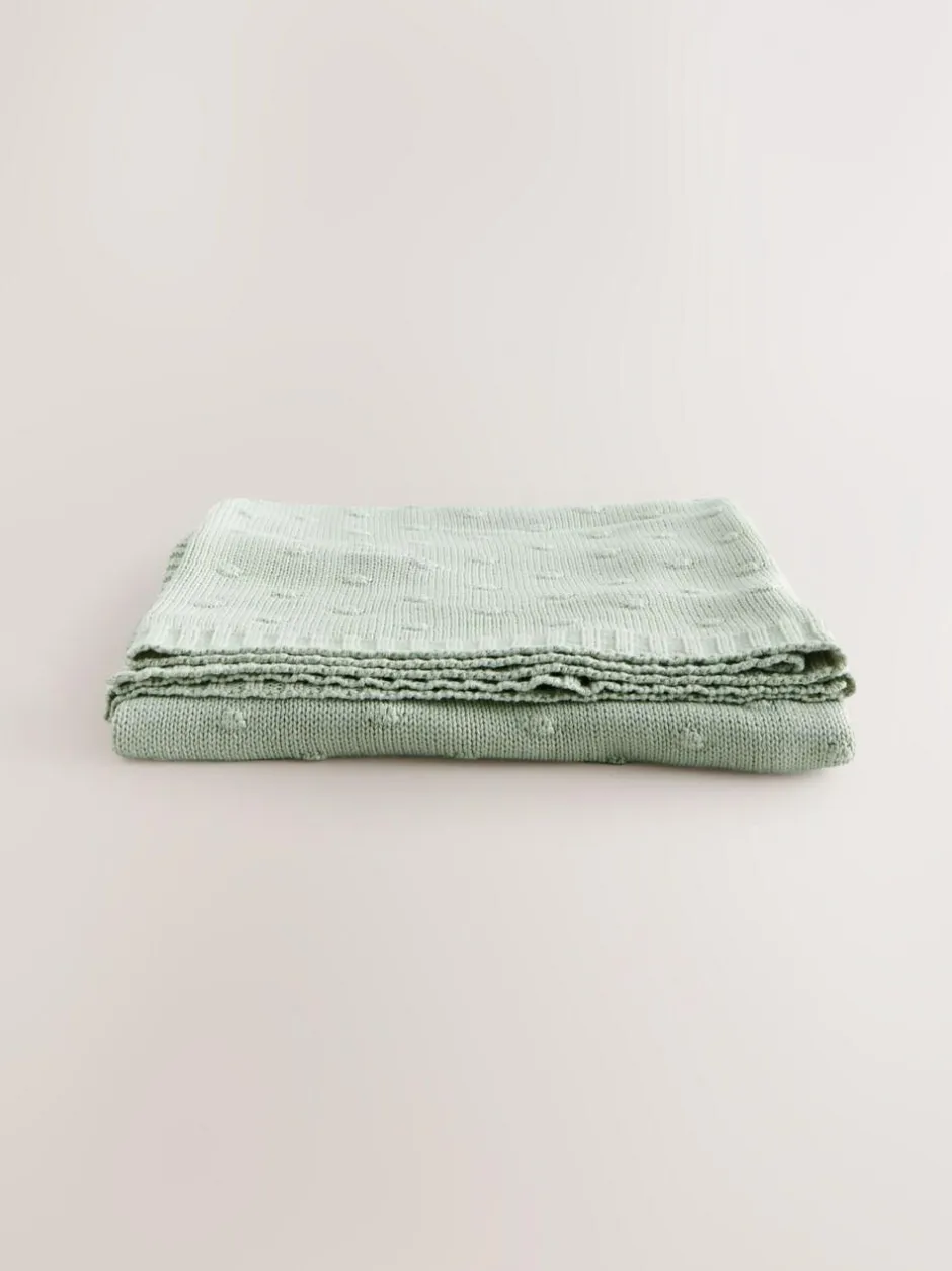 Next Baby Bobble Blanket Sage Green New