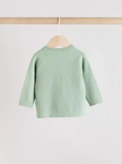 Next Baby Knitted Wrap Jumper and Leggings 2 Piece Set (0mths-2yrs) Sage Green New