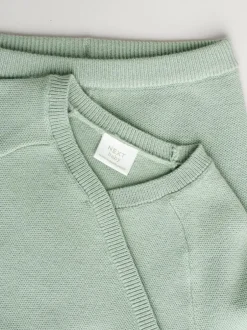 Next Baby Knitted Wrap Jumper and Leggings 2 Piece Set (0mths-2yrs) Sage Green New