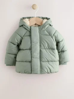 Next Baby Puffer Jacket (0mths-2yrs) Sage Green Clearance