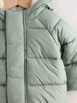 Next Baby Puffer Jacket (0mths-2yrs) Sage Green Clearance