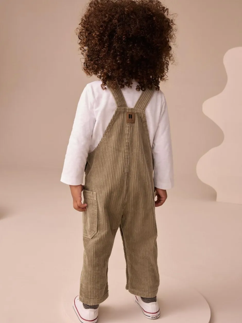 Next Corduroy Dungarees (3mths-7yrs) Sage Green New