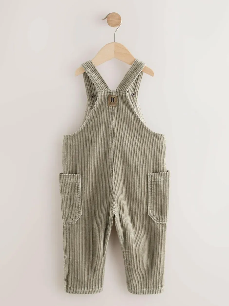 Next Corduroy Dungarees (3mths-7yrs) Sage Green New