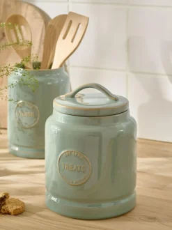 Next Country Badge Treat Storage Jar Sage Green Outlet