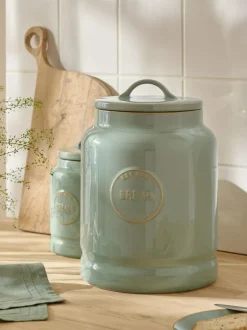 Next Country Badge Bread Bin Sage Green Sale