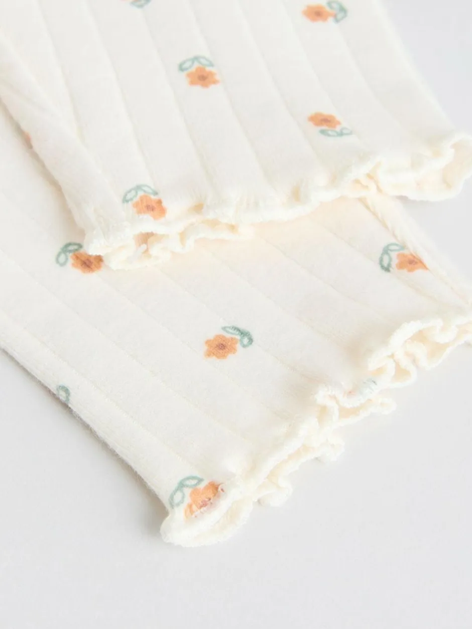 Next Sage Green/ Cream Ditsy Baby Frill Collar Sweater and Leggings 2 Piece Set (0mths-2yrs) New