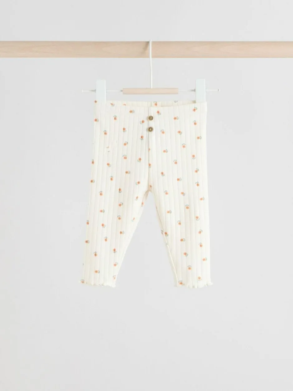 Next Sage Green/ Cream Ditsy Baby Frill Collar Sweater and Leggings 2 Piece Set (0mths-2yrs) New