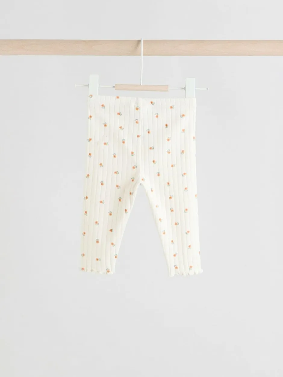 Next Sage Green/ Cream Ditsy Baby Frill Collar Sweater and Leggings 2 Piece Set (0mths-2yrs) New