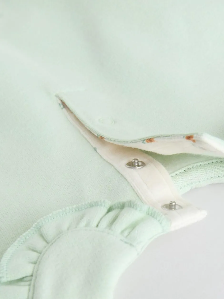 Next Sage Green/ Cream Ditsy Baby Frill Collar Sweater and Leggings 2 Piece Set (0mths-2yrs) New