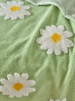 Next Sage Green Daisy Borg Fleece Throw Hot
