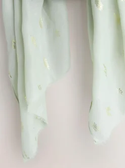 Next Sage Green Foil Lightweight Scarf Outlet