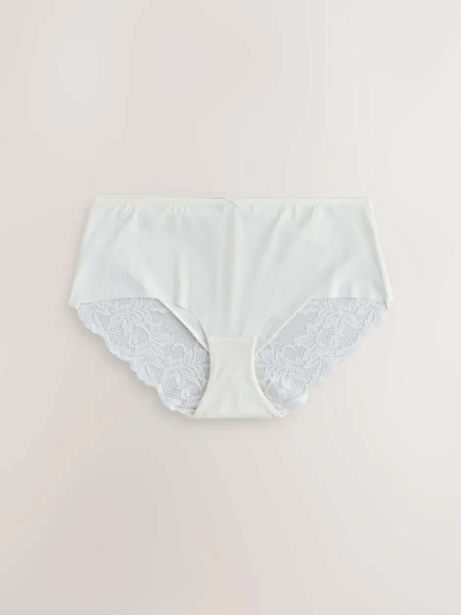 Next Sage Green Midi No VPL Lace Back Briefs 5 Pack Online